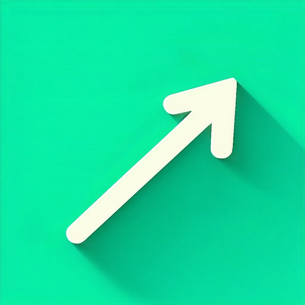 Icon with upward slopping arrow