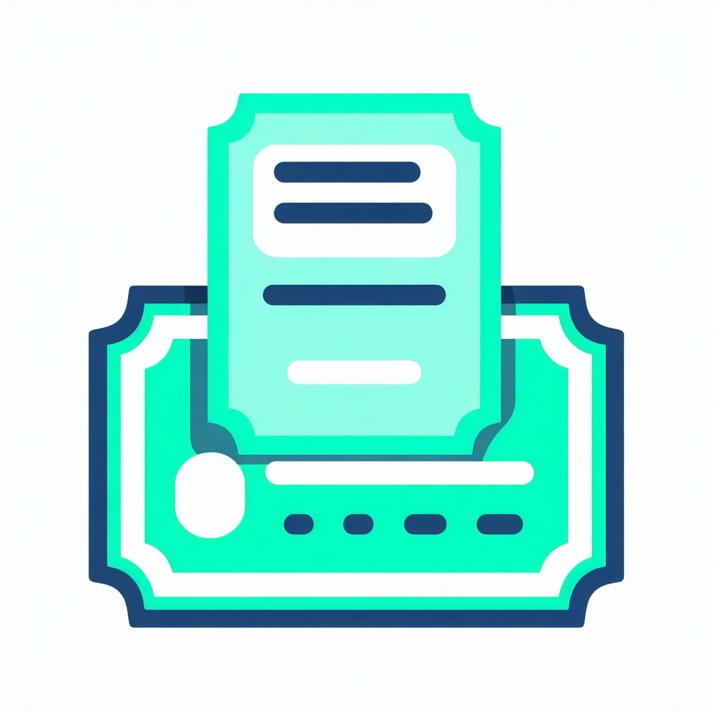 icon featuring customer service tickets