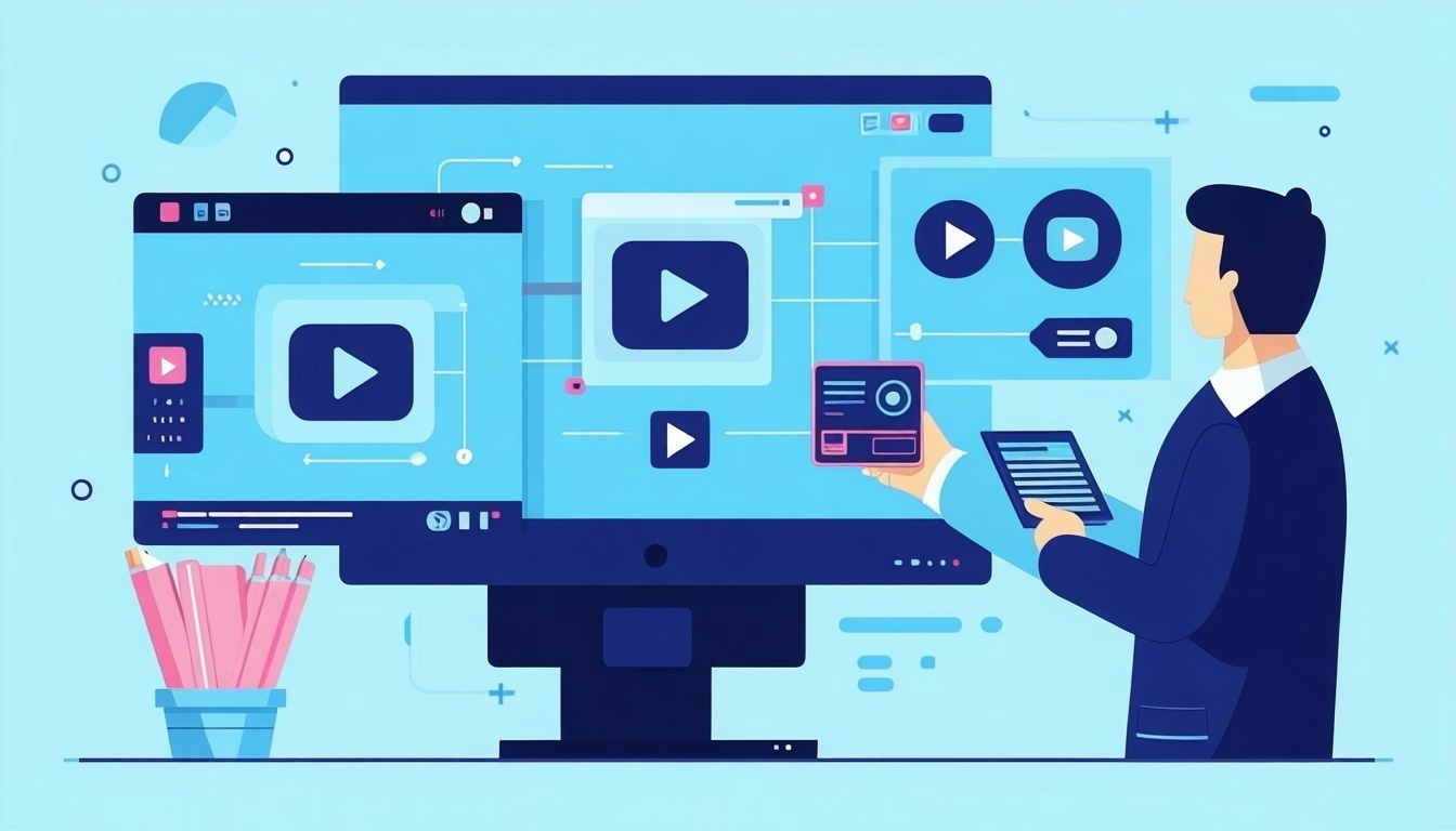 simplifying complex products or services using videos flat vector-1