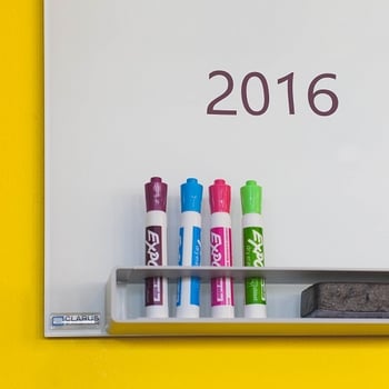 A whiteboard with 2016 written on it � the year of big video marketing changes.